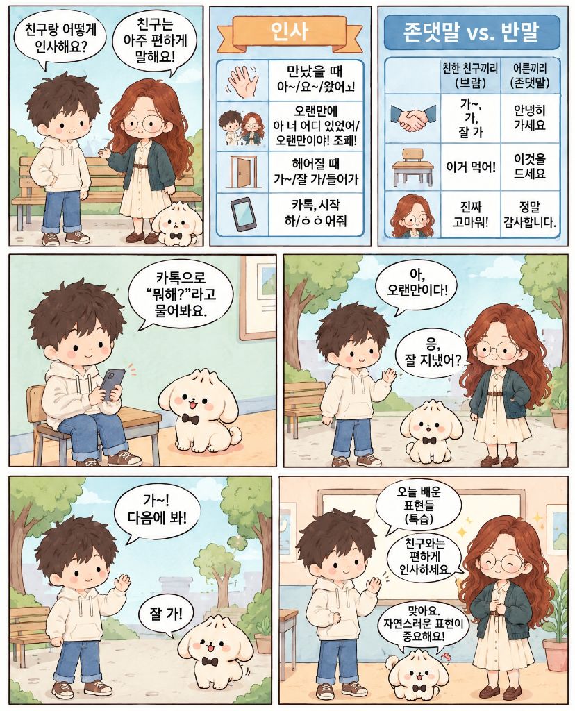 인사말과 존댓말·반말 구분 학습 페이지