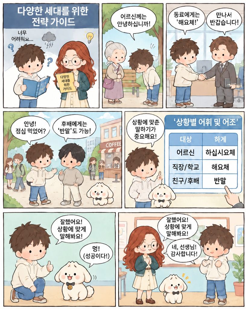 세대별 어휘와 어조 전략 가이드 학습 페이지